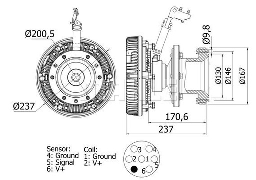 [8MV376757-464  &  5412001222 & CFC115000S] 2066 كلتش  مروحة مان